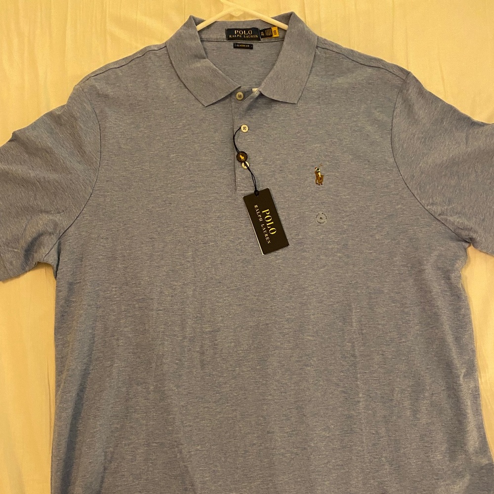 Ralph Lauren polo shirt XL heather blue NWT